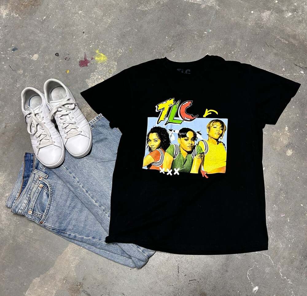 TLC Graphic Band T-Shirt Black Women’s Size L